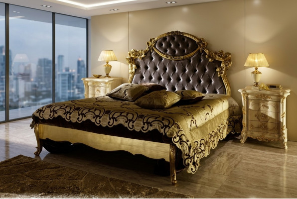 Klassescht Bett Luxus Better Chesterfield Schlofkummer Hotel Barock Miwwelen Nei