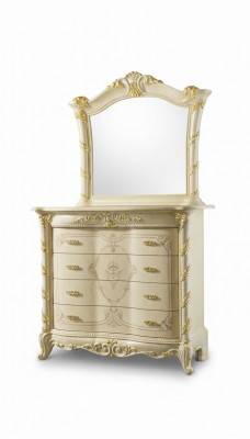 Kommoden-Set Italienesch Miwwelen 2-teileg Massivholz Kommode mat Spigel Sideboard