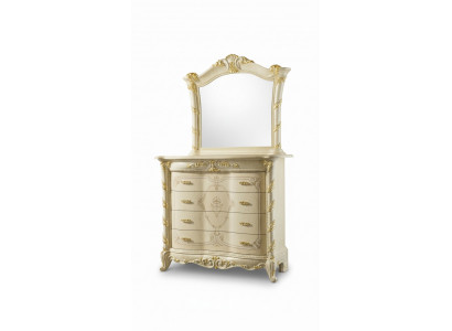 Kommoden-Set Italienesch Miwwelen 2-teileg Massivholz Kommode mat Spigel Sideboard