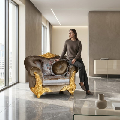 Wunnzëmmer Sofa Canapé Lounge Club 1 Sëtzer Lehnstuhl Design Fauteuil Einsëtzer