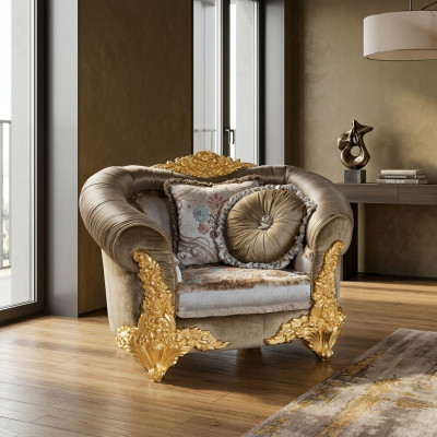Wunnzëmmer Sofa Canapé Lounge Club 1 Sëtzer Lehnstuhl Design Fauteuil Einsëtzer
