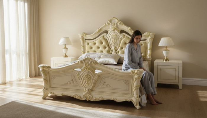 Schlofzëmmer Luxusbett Nuetsdësch Kommode Komplett Set Miwwelen Hotel