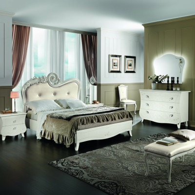 Klassesch Bett Luxus Better Chesterfield Miwwelen Schlofkummer Barock Hotel Stoff