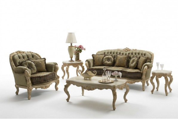 3+2 Sëtz Set Design Polster Sofas Textil Relax Klassesch Neien Braun
