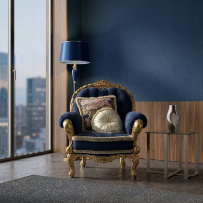 Nei Sessel Sofas Canapé Klassesch Textil Klassesch Miwwelen Luxus 1 Sëtzer Canapé