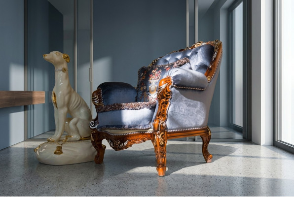 Design Luxus Klassesch Lehn Textil Fausstull 1 Sëtz Sofa Polster Sofas Einsëtz.