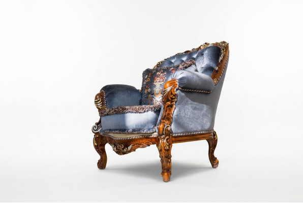 Design Luxus Klassesch Lehn Textil Fausstull 1 Sëtz Sofa Polster Sofas Einsëtz.