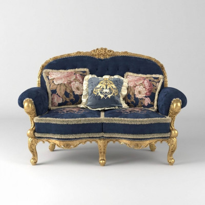 Chesterfield Canapé 2 Sëtz Polster Canapéën Sofas Samt Stoff Zweisëtzer Miwwelen Nei