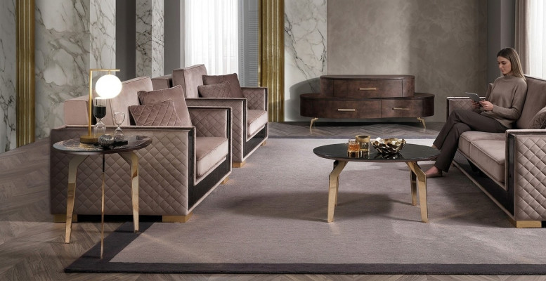Dësch Kaffisdësch Säitendëscher Wunnzëmmer Sofa Neien Couchtisch Luxus Design Canapé.