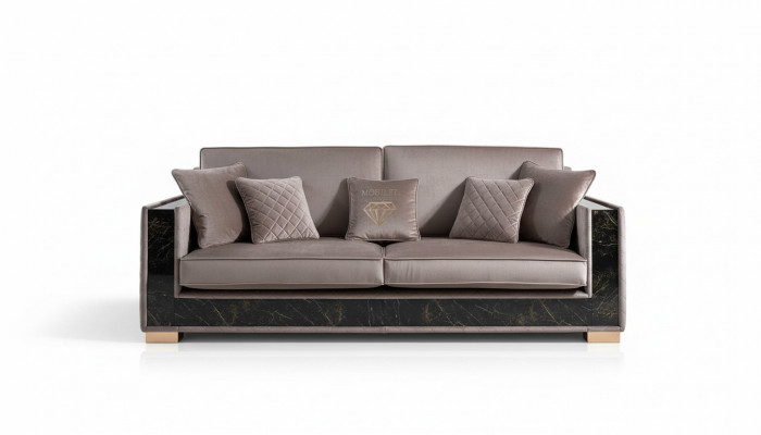 Sofa Dräisëtzer Couch Polster Design Sëtz Sofas Zëmmer Miwwelen Stoff 3er Modern