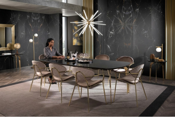 Iessdësch Design Miwwelen Italien Luxus Iesszëmmer Dësch Iessdëscher Marmor Edelstol