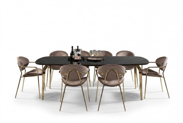 Iessdësch Design Miwwelen Italien Luxus Iesszëmmer Dësch Iessdëscher Marmor Edelstol