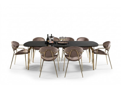 Iessdësch Design Miwwelen Italien Luxus Iesszëmmer Dësch Iessdëscher Marmor Edelstol