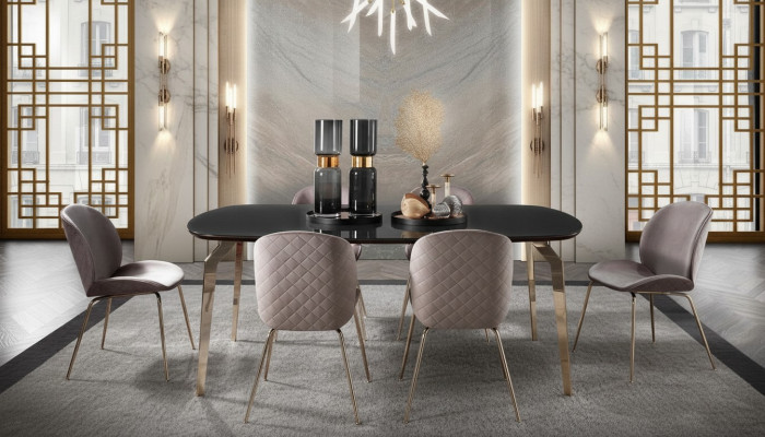 Garnitur Dësch Dëscher Luxus Holz Miwwelen Nei Iesszëmmer Grupp Komplett Set 7tlg