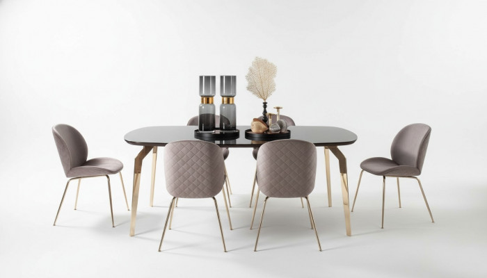 Garnitur Dësch Dëscher Luxus Holz Miwwelen Nei Iesszëmmer Grupp Komplett Set 7tlg