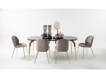 Garnitur Dësch Dëscher Luxus Holz Miwwelen Nei Iesszëmmer Grupp Komplett Set 7tlg