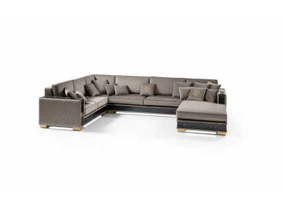 Wunnlandschaft Ecksofa U-Form Couche Sëtz Polstersofa Sofae Miwwelen Sofa Italien