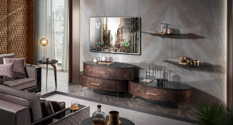Design Wunnwand Sideboard 2x Wandoflage RTV Kommode Anrichte 4 tlg. Set RTV