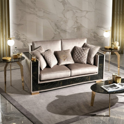 Zwee-Sëtzer Canapé 2 Sëtzer Grouss XL Canapéen Sofas Wunnzëmmer Design Nei