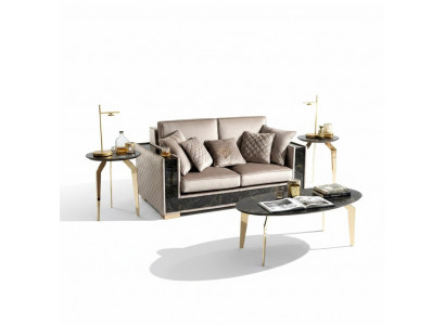 Zwee-Sëtzer Canapé 2 Sëtzer Grouss XL Canapéen Sofas Wunnzëmmer Design Nei