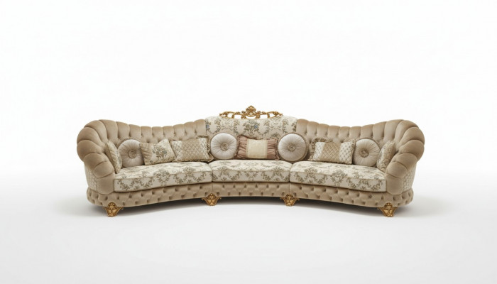 Wunnlandschaft Ecksofa Rond Canapé Sëtz Polster Sofa Luxus Miwwel Sofaen Italien