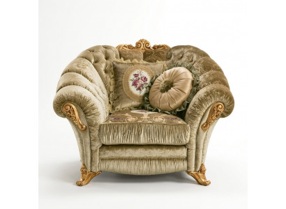 Designer Lehnstull gepolstert Sofa Sëtz Barock Rokoko Wunnzëmmer Fauteuil Lounge