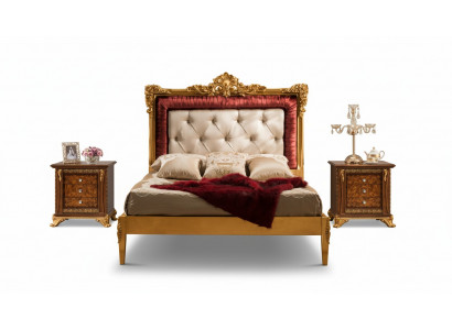 Bett Schlofzëmmer Set Design Luxus Better Nei Barock Miwwelen 2x Nuetsdësch 3-Deeler.