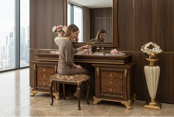Coiffeurkommode Friséiertisch Barock Antik Stil Schminktisch Dëscher Konsolen Dësch