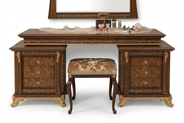 Coiffeurkommode Friséiertisch Barock Antik Stil Schminktisch Dëscher Konsolen Dësch