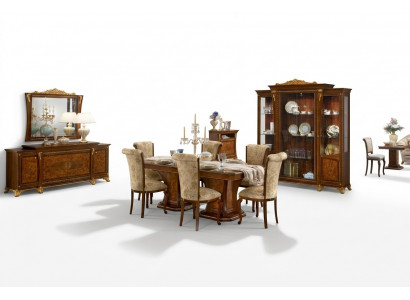 Iesszëmmer Set Garnitur Vitrine Dësch 6x Stull Kommode Spigel Barock Nei 10tlg.