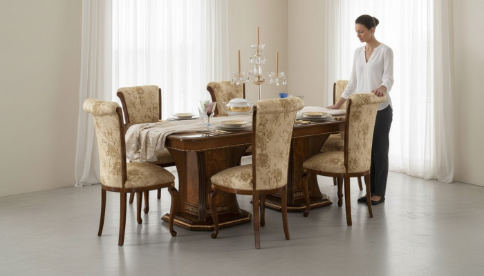 Dësch Miwwelen Iessdësch antik Stil Massivholz Italienesch Iessdëscher Dësch Holz