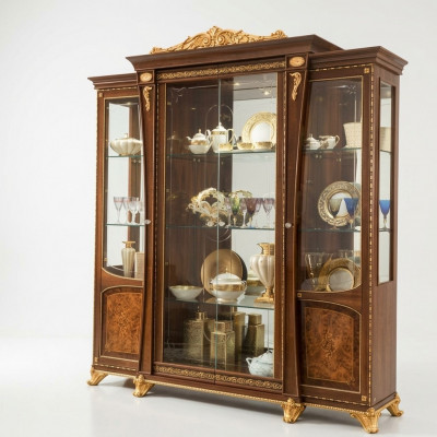 Vitrine Iesszëmmer Anrichte Holz Schief Schiefen Miwwelen Wunnzëmmer Anrichte Glas Schaf
