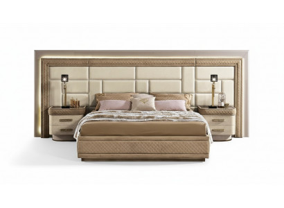 Design Miwwelen Modern Luxus Better Nei Bett 2x Nuetsdësch 3-deeler Schlofzëmmer Set