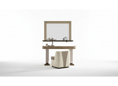Make-up Dësch Schlofzëmmer Hocker Set Komoud Dësch Konsol Spigel
