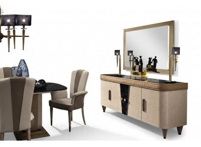 Miwwelen Kommoden Schaf Design Luxus Säitbriet 2-Deeler Kommode mat Spigel Konsol.