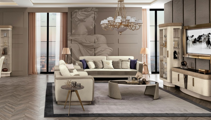 Sofagarnitur 3+1+1 Sëtzer Set Design Sofas Polster Couchen Relax Modern Sofa nei