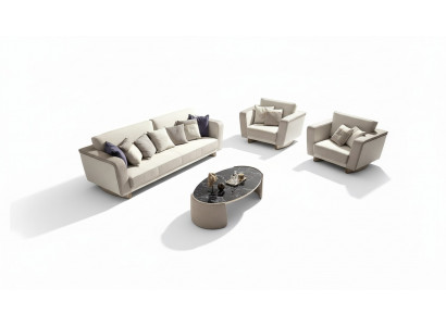 Italienesch Miwwelen Sofagarnitur 3+1+1 Sëtz Set Design Sofa Polster Couchen Canapé.