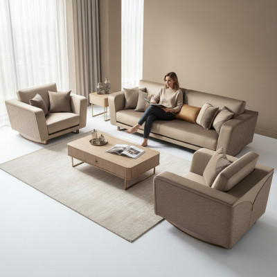 Soffa Garnitur 311 Set Design Sofa Polster Couche Lieder Italienesch Miwwelen