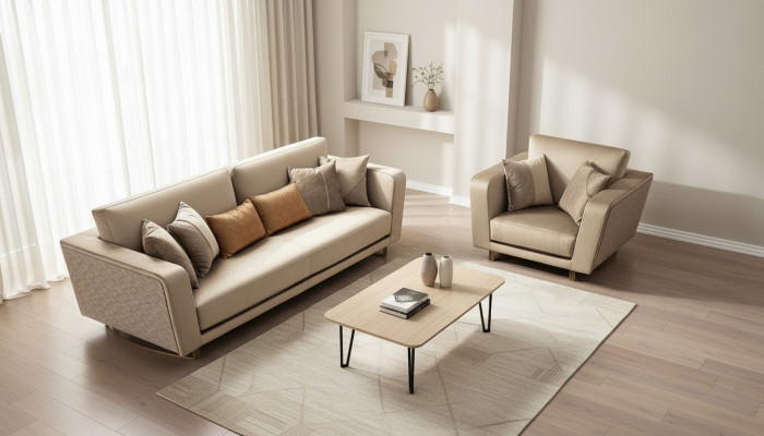 Sofagarnitur 3+1 Sëtz Set Design Canapéë Polster Couchen Lieder Relax Modern Nei