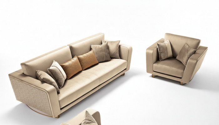 Sofagarnitur 3+1 Sëtz Set Design Canapéë Polster Couchen Lieder Relax Modern Nei