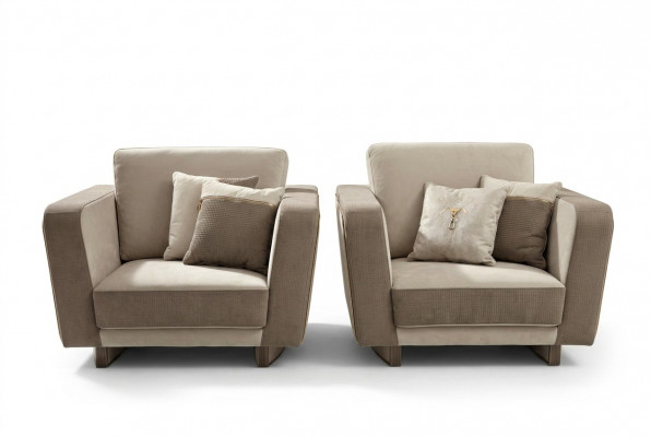 Design Lounge Club Entspanungssessel Stull Polster Télévisiounsleder Textil Holz Stoff