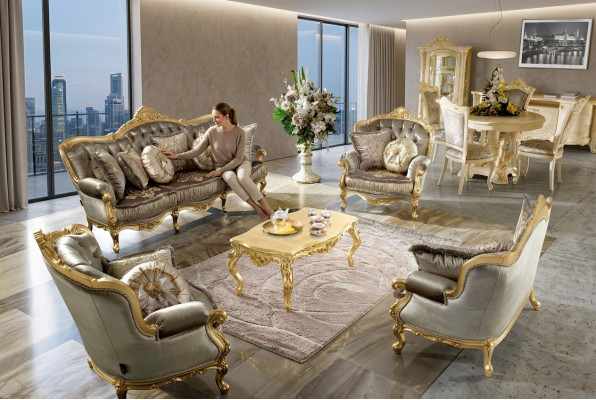 Garnitur 3211 Sëtzer Couchtisch Bäistelltisch Wunnlandschaft Canapé Couch 5tlg.
