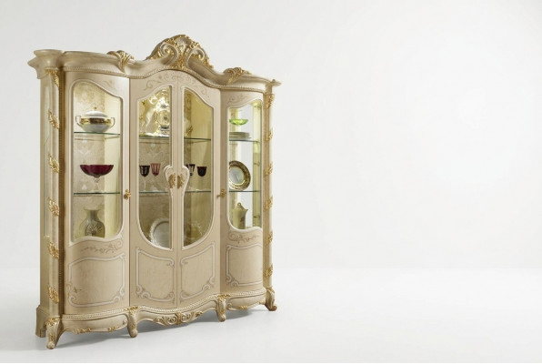 Schaf Vitrine Iesszëmmer Kommode Holz Schranken Miwwelen Wunnzëmmer Kommode Glas