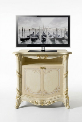 TV-Säitendësch rtv Wunnzëmmer Design Regal Beige Holz Regaler Lowboard Italien Nei