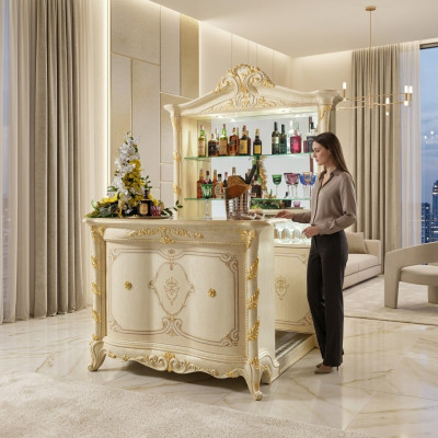 Wunnzëmmer Designer Regal Miwwelen Holz Haus Mauer Bar Schaf Barschaf Vitrinne