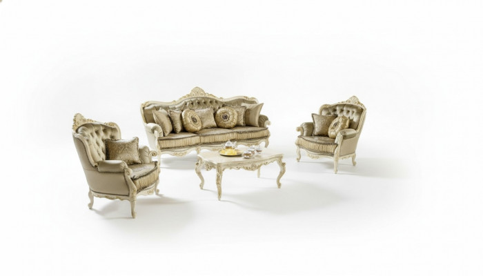 Komplett Set Sofagarnitur 3 1 1 Sëtzer + Couchtisch Designer Wunnlandschaft Sofa
