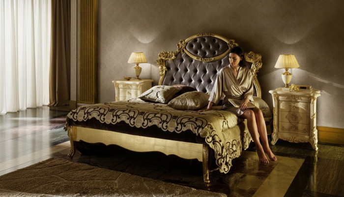 Chesterfield Klassesch Bett Luxus Miwwelen Barock Hotel Lieder Schlofkummer Better
