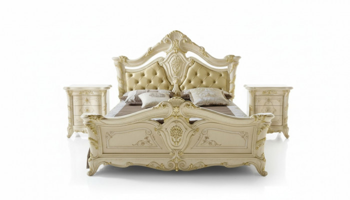 Klassesch Bett Luxus Chesterfield Holz Schlofkummer Hotel Barock Miwwelen Better