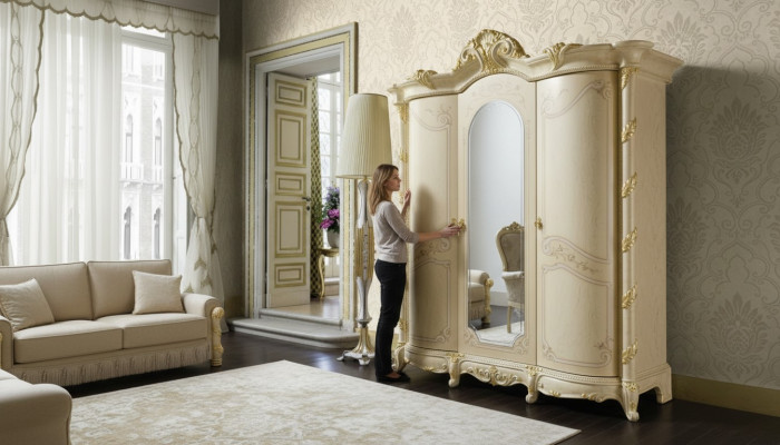 Klassesche massivt Holz Kleederschaf Holz-Schlofkummer Regal Schaf Schaf