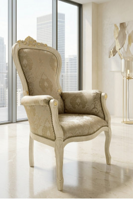Iesszëmmer Stull Fauteuil Set Club mat Armlehnen Luxus Fauteuil Still Miwwelen Italien
